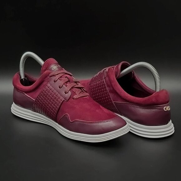 Cole Haan Grand Misha Burgundy Suede Leather Sneaker Shoes Women's Size 8B - Picture 2 of 12